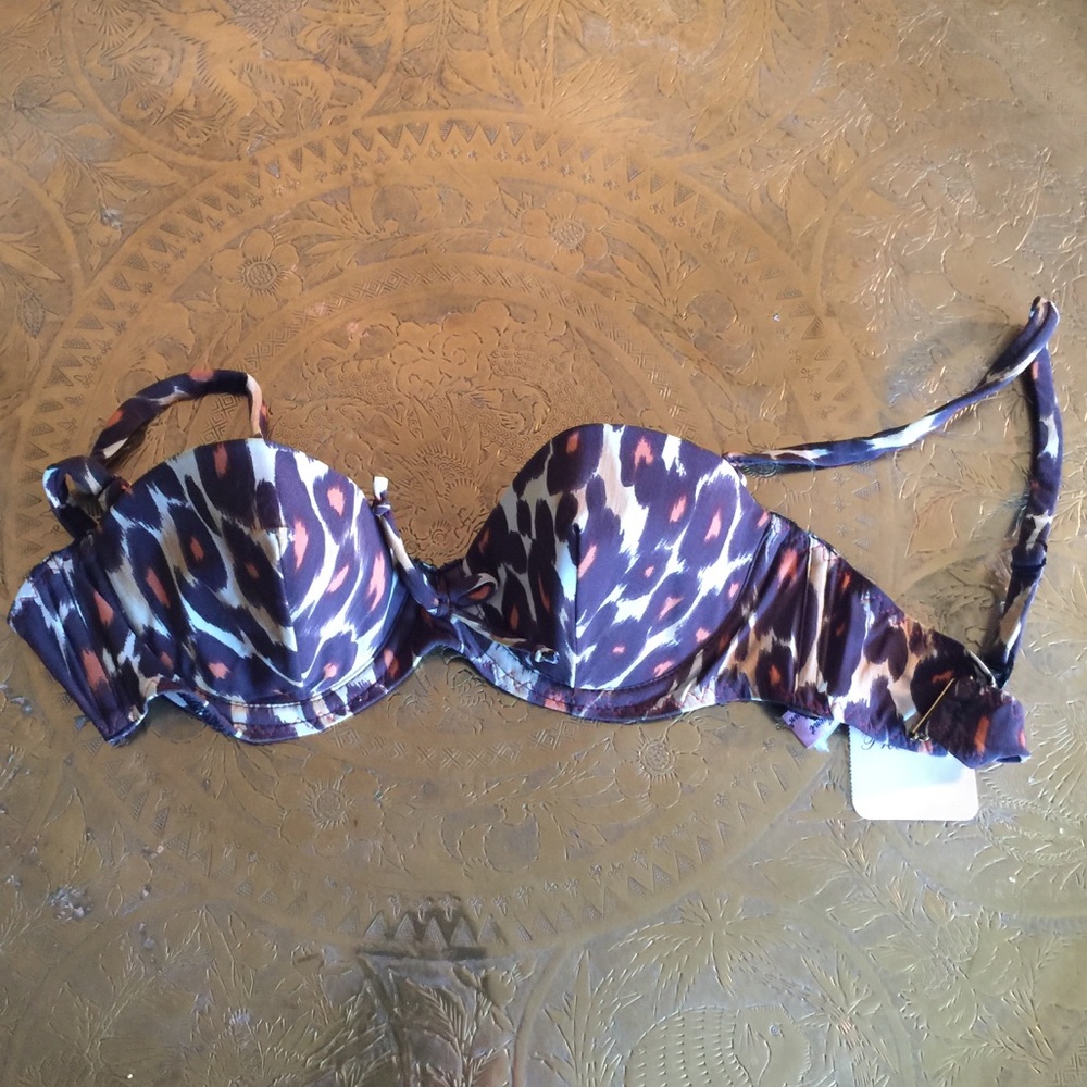 NWT Agent Provocateur Jayne Leopard Bikini Top